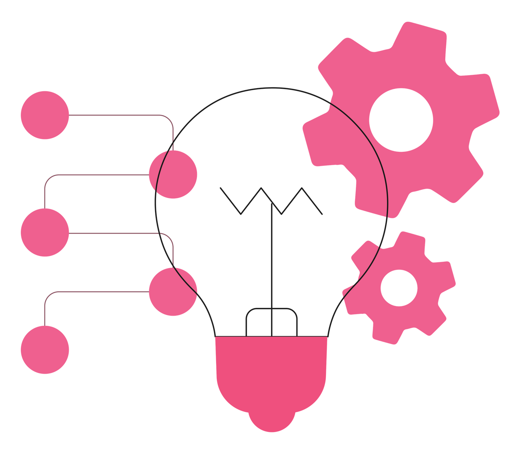 light bulb and gears abstract illustration