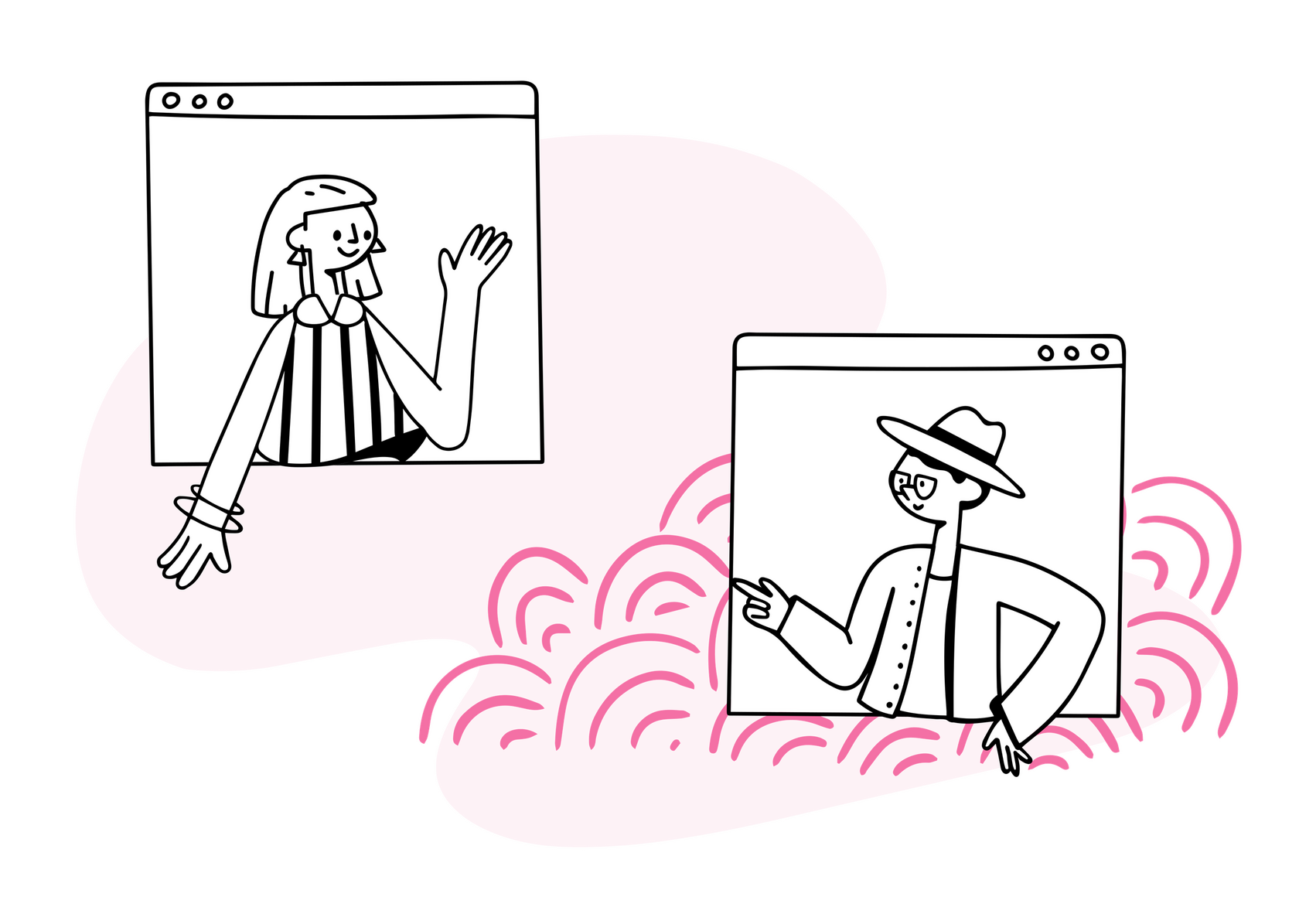 two people taking online