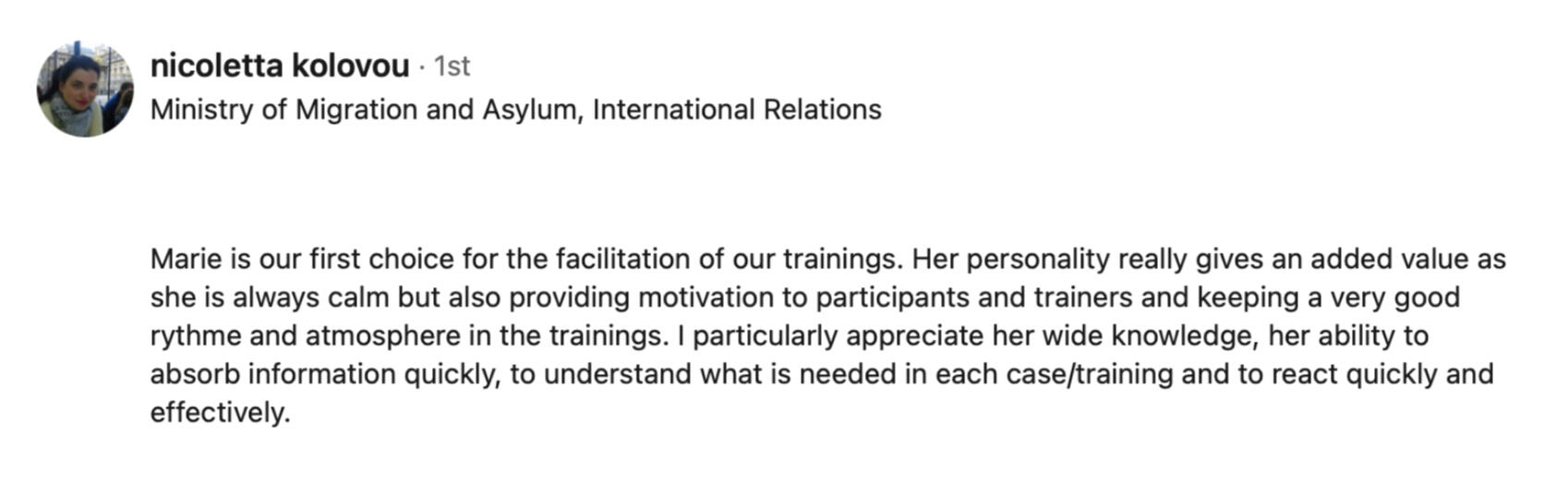 Nicoletta Kolovou review